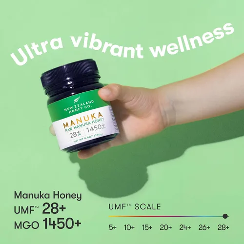 Vista 5 de New Zealand Honey Co. Miel de manuka cruda UMF 28+ MGO 1450+, certificado UMF / 4.4oz