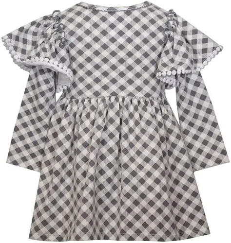 Vista 4 de Bonnie Jean Vestido de Acción de Gracias, vestido de calabaza a cuadros para bebés, niños pequeños y niñas pequeñas