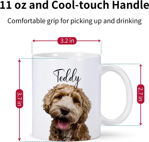 Vista 5 de Taza personalizada para perros – Life is Better with a Dog – Taza de café personalizada de 11 onzas para los amantes de los perros – Taza de foto