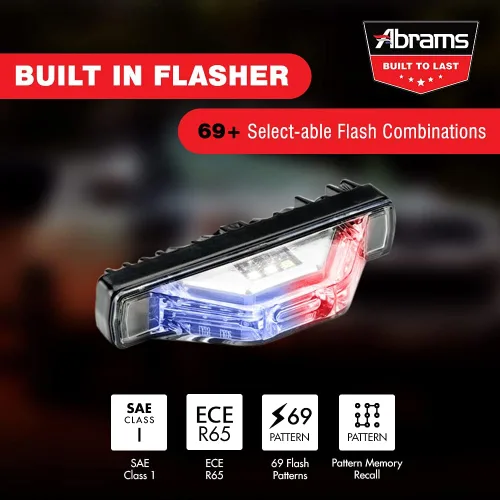 Vista 7 de Abrams Flex 180 - Cabezal de luz LED ámbar/blanco para parrilla [64 W - 16 LED] [Clase SAE 1] Gran angular debajo del espejo Snow Plow Truck