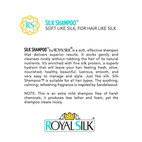 Vista 5 de Royal Silk El champú de seda original suave como la seda para el cabello como la seda. Ultra suave, calmante y suave. Todos los géneros, edades
