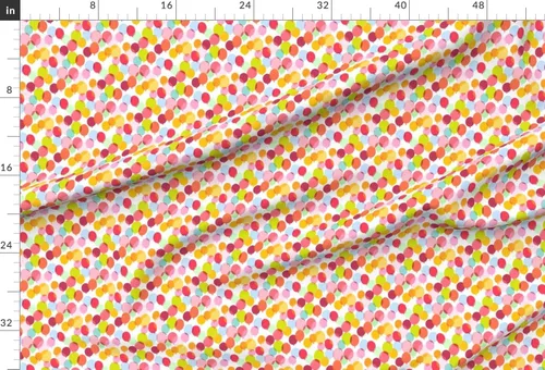 Vista 2 de Spoonflower Tela - Globos brillantes Fiesta de cumpleaños Colorido Feliz Naranja Rojo Rosa Impreso en Tela de Gasa Cuarto Grasa - Costura Ropa