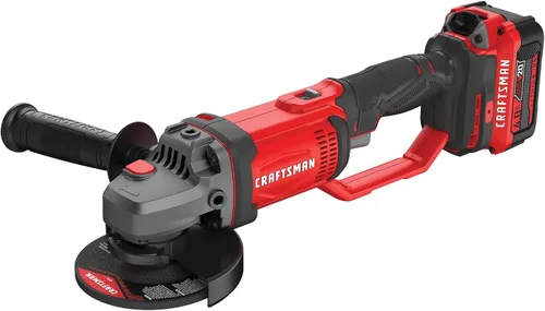 Vista 8 de CRAFTSMAN V20 Kit de herramientas de amoladora angular inalámbrica, 4-1/2 pulgadas, batería y cargador incluidos (CMCG400M1)