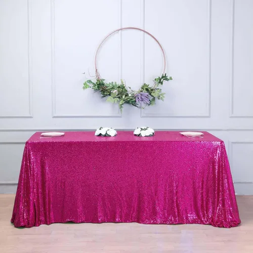 Vista 19 de Efavormart - Mantel redondo de lentejuelas brillantes de 120 pulgadas para banquetes de boda, fiesta, decoración del hogar