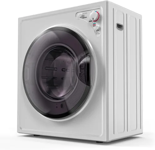 Vista 7 de ROVSUN Secadora portátil de 110V, secadora de carga frontal de alta gama con tambor de acero inoxidable y perilla de control simple