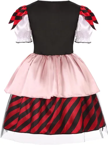 Vista 3 de Simplecc Disfraz de princesa pirata de lujo para niñas, disfraz de bucanero para fiesta de Halloween