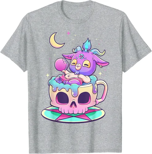 Vista 37 de Kawaii Pastel Goth Cute espeluznante Pentáculo Baphomet - Camiseta de cabra, Negro