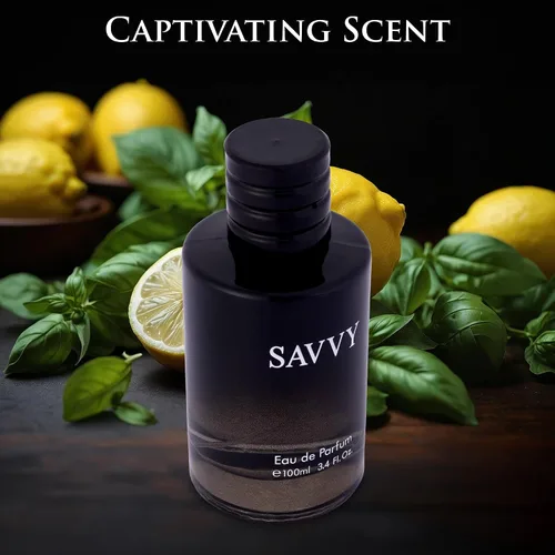 Vista 4 de Savvy for Men Eau De Parfum – Composición sofisticada de fragancia masculina de bergamota, pimienta, lavanda, anís estrellado y nuez moscada – Base