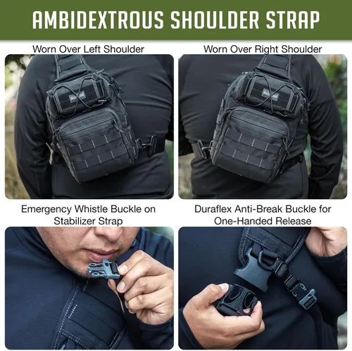 Vista 7 de Maxpedition Lunada Mochila bandolera para equipamiento.