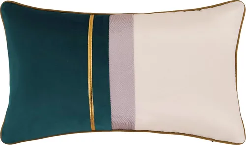 Vista 20 de Avigers - Funda de cojín decorativa de terciopelo, 20 x 20 pulgadas, diseño de rayas, cuero negro con blanco y dorado. Funda de cojín moderna