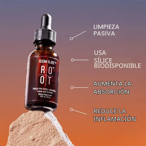 Vista 2 de THEROOTBRANDS Root Wellness Clean Slate - por Dr. Rahm Ácido silícico biodisponible con vitamina C añadida - (1 fl oz)
