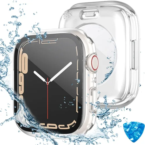 Vista 17 de Tensea - Funda protectora de pantalla impermeable para Apple Watch (2 en 1) para Apple Watch Serie SE 6, 5, 4, accesorios de 40 mm, iWatch protector
