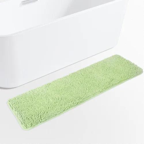 Vista 188 de Yeaban Alfombra de pasillo de baño de 24 x 72 pulgadas, antideslizante, alfombra de baño larga de felpilla gruesa, absorbente y lavable, alfombra