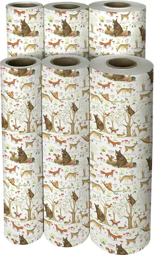 Vista 4 de Jillson Roberts Papel de regalo a granel, bosque de cuento de hadas, 1/2 resma 417 x 30 pulgadas