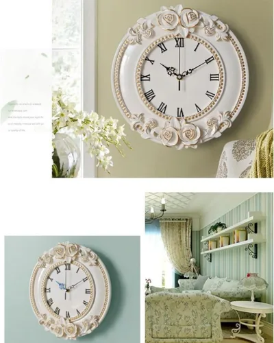 Vista 6 de BESTOYARD Reloj de pared con timbre para mujer, estilo europeo, delicado reloj práctico, decoración para el hogar, 1 ud