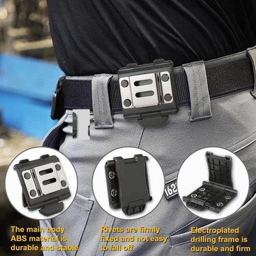 Vista 5 de Funda de cinta métrica con 4 clips de taladro, cinturón de soporte de cinta métrica, clip de cinturón de funda de taladro, funda de taladro