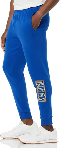 Vista 5 de Amazon Essentials Disney Marvel Star Wars - Pantalones deportivos de forro polar para hombre Logotipo de Marvel