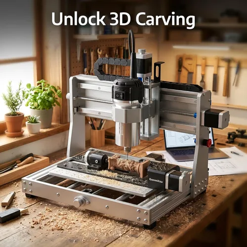 Vista 4 de Genmitsu Módulo giratorio para máquina enrutadora CNC, rango de abrazadera de 7.244 in, compatible con 3018-PROVer V2, 3020-PRO Ultra, 3020-PRO MAX