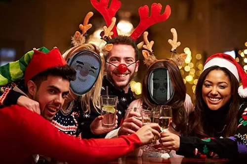 Vista 8 de CHEMION Máscara LED con aplicación Bluetooth, máscara facial LED para adultos, niños, máscara facial digital para fiestas de cumpleaños, conciertos