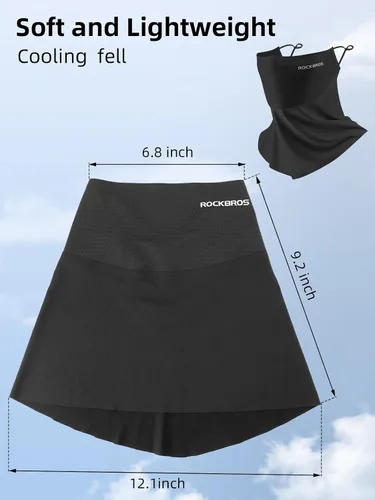 Vista 2 de ROCKBROS Polaina refrescante para el cuello, bufanda, cubre la cara con bucles para las orejas, transpirable, protección solar UV, pasamontañas