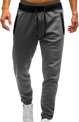 Vista 2 de Pantalones deportivos de forro polar para hombre con bolsillo con cremallera, pantalones deportivos ligeros para hombre, regalos para hombres