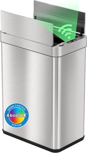 Vista 12 de iTouchless Cubo de basura de cocina con sensor de 50 litros/13 galones, a prueba de perros, con bloqueo de tapa y filtro de olor AbsorbX, tapa sin