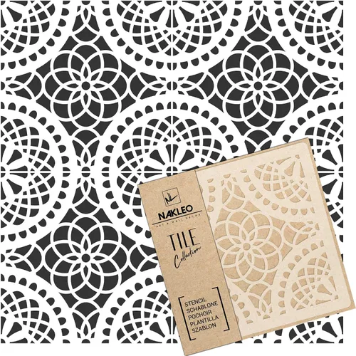 Vista 17 de NAKLEO Aldeia - Plantilla de plástico reutilizable para azulejos, 3.9 x 3.9 pulgadas, triángulo de estrella repetitivo, geométrico marroquí, bloque