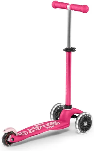 Vista 3 de Micro Mini Patinete LED Lean-to-Steer Design, Adjustable T-Bar Grows with Your Child, Motion-Activated LED PU Wheels, Swiss-Engineered. Rosa
