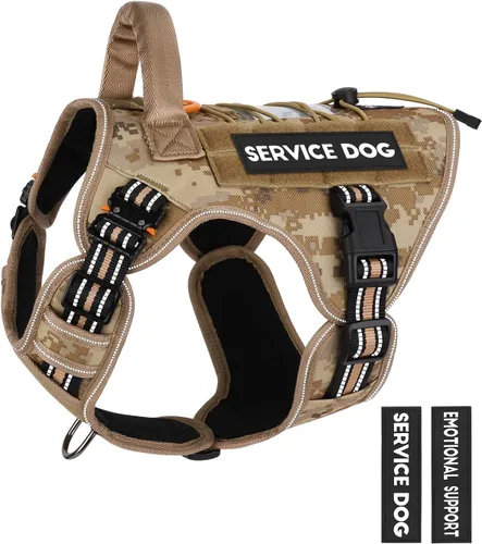 Vista 28 de Arnés táctico para perros - PETNANNY Chaleco para perro de servicio para perros grandes Cobertura corporal completa en arnés para perros de Rosa