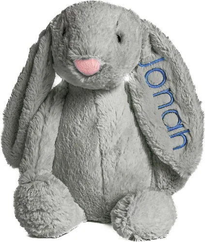 Vista 11 de Conejo de peluche súper suave personalizado - Juguetes de animal de peluche para niños - Regalo personalizado con nombre bordado en la oreja