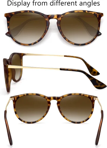Vista 3 de Fozono Gafas de sol para mujer modernas polarizadas vintage para hombre con protección UV 400