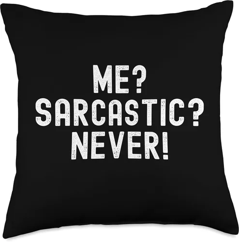 Vista 5 de Me? Sarcastic? Never! Sarcastic Apparel Co. Me Sarcastic Never Funny Sarcasm Witty Joke Dry Humor - Almohada de 16 x 16 pulgadas, multicolor