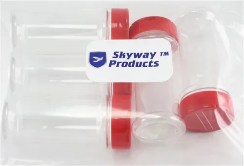 Vista 7 de Skyway Supreme - Botellas de plástico transparente de 7 onzas para condimentos, juego de 5, tapa con solapa para verter y tamizar especias