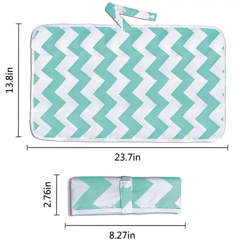 Vista 2 de Cambiador portátil, paquete de 2 cambiadores de pañales impermeables para bebés, reutilizables y lavables, estación de viaje para recién nacidos