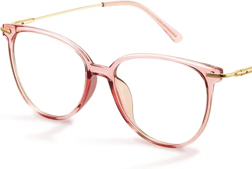Vista 12 de Gaoye - Gafas de bloqueo de luz azul - Marcos redondos TR90 de moda, brazos de metal, protección UV400 - Estuche suave a juego * 1 marco negro