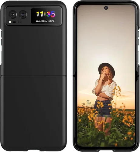 Vista 3 de Cresee Funda para Motorola Razr 2023, Funda rígida delgada para Moto Razr 2023 - Negro Mate