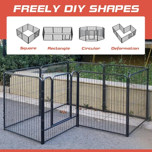 Vista 5 de Corralito para perros, 32/40/45 pulgadas de altura en resistente, plegable para interiores y exteriores, valla antióxido para ejercicio de perros