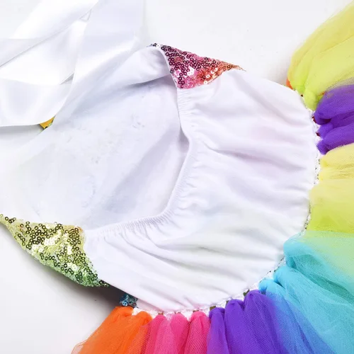 Vista 4 de JerrisApparel Disfraz de unicornio para niñas con diadema