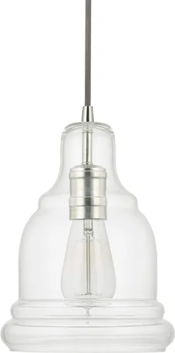Vista 6 de Capital Lighting 4641PN-136 Dean - Colgante de globo de cristal transparente urbano e industrial, 1 luz de 100 vatios, 13 pulgadas de alto x 10