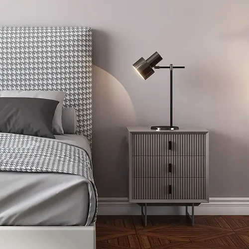 Vista 4 de TOMYEUS Mesita de noche Mesita de noche, simple y moderna de tres cajones, mini mesita de noche nórdica pequeña para dormitorio