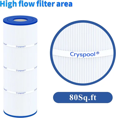 Vista 6 de Cryspool® 07069 - Cartuchos de filtro para piscina, 4 x 80 pies cuadrados, paquete de 4 Compatible con CCP320, Clean & Clear Plus 320, PCC80-PAK4