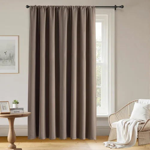 Vista 46 de Cortinas opacas para sala de estar, cortinas 100% opacas de 90 pulgadas de largo, juego de 2 paneles de 2 paneles, con aislamiento térmico, pestaña