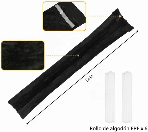 Vista 2 de VISEMAN Tope de Puerta de 36 Pulgadas Bajo la Puerta - Bloqueador de Ruido de Puerta, Tope de Puerta de Doble Cara, Lavable a Máquina Negro