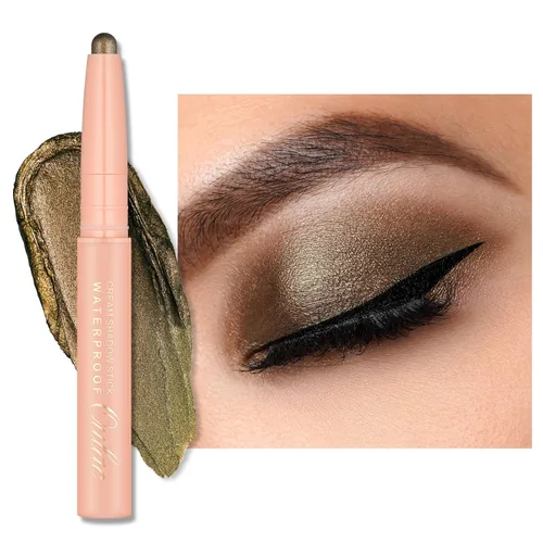 Vista 16 de Oulac Twist-Up Sombra de Ojos Brillante en Barra – Maquillaje de Ojos Vegano y Libre de Crueldad con Textura Cremoso y Mezclable, Resistente al 01