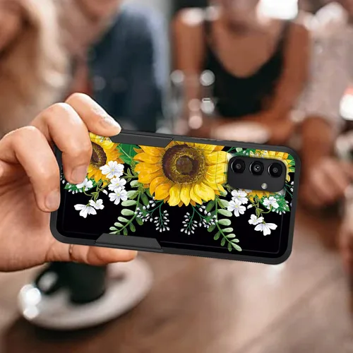 Vista 330 de Funda para Galaxy A14 5G, resistente de doble capa híbrida de policarbonato duro, goma suave, a prueba de golpes, funda protectora resistente