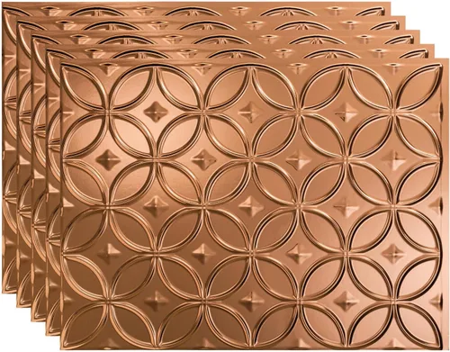 Vista 40 de FASÄDE Anillos Panel de Revestimiento Decorativo de Vinilo de 18 x 24 pulgadas en Bronce Argent (Paquete de 5)