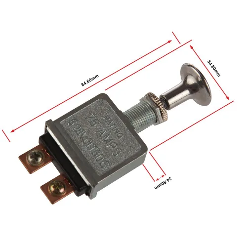 Vista 4 de HMY Interruptor de palanca de 75 amperios 6-28 voltios de alta resistencia con 2 posiciones, 4 terminales reemplazados con faros de control