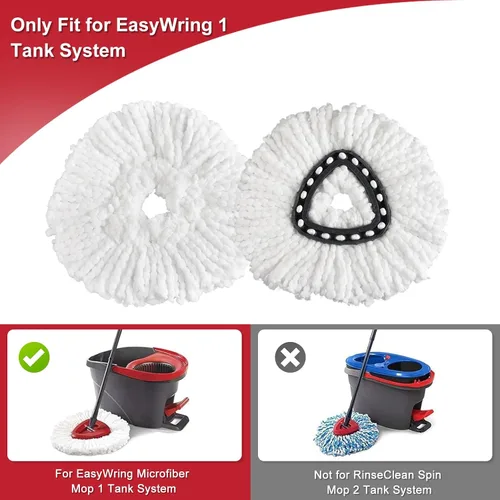 Vista 2 de Paquete de 6 trapeadores giratorios de repuesto y 1 paquete de base de trapeador compatible con O Cedar EasyWring Spin Mop, repuestos de trapeador