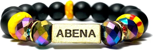 Vista 59 de Pulseras africanas tradicionales con nombre nacido en el día para mujeres de Ghana, materiales naturales, ajuste cómodo y holgado