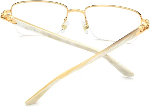 Vista 7 de HEPIDEM Really Buffalo Horn - Gafas cuadradas hechas a mano con marco de gafas semisin montura